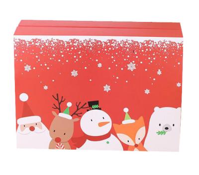 China Recyclable Custom Gift Christmas Packaging Boxes With Handles PP Ropes for sale