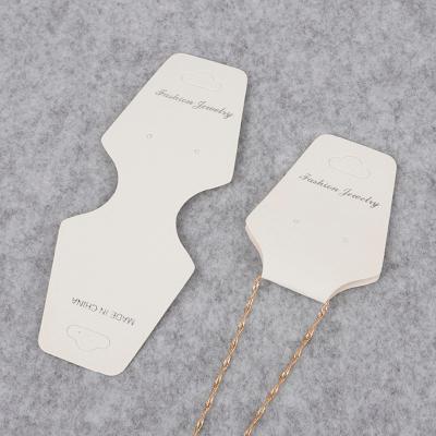 China Custom Folded FSC White Kraft Paper Card Hot Gold Foil Paper Jewelry Necklace Card for sale