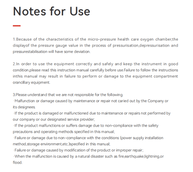 Detailed specifications and operational guidelines
