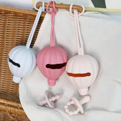 China Hot Air Balloon Silicone Pacifier Case , Eco Friendly Dummy Holder Case OEM for sale