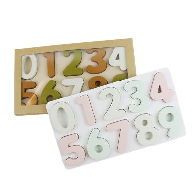 China Educational Training Silicone Puzzle , Arabia Number Shape Toddler Jigsaw Puzzle for sale
