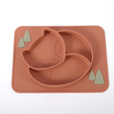 China Suction Divided Toddler Silicone Plates Soft With Customize Logo for sale