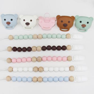 China Food Grade Silicone Baby Pacifier Chain With Cute Animal panda Shape for sale