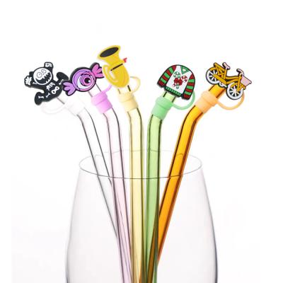 China Non-toxic Different Material Size Straw / Sippy Topper charms silicone straw cover à venda