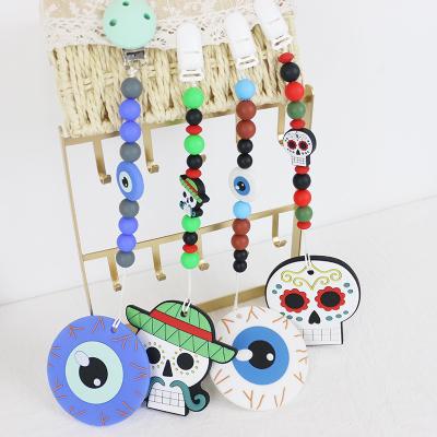 Chine Hot selling Halloween Silicone Focal Beads  for baby DIY teething keychains à vendre