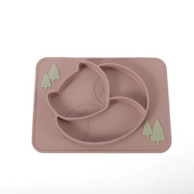 China Heat Resistant Baby Feeding Silicone Plates Microwave Safe Non-Toxic for sale