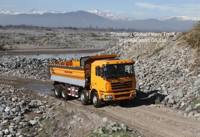 Shacman F3000 8x4 Dump Truck front view showing robust construction and mining-ready features