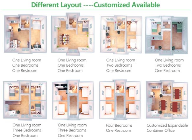 Grande collapsible container homes layouts