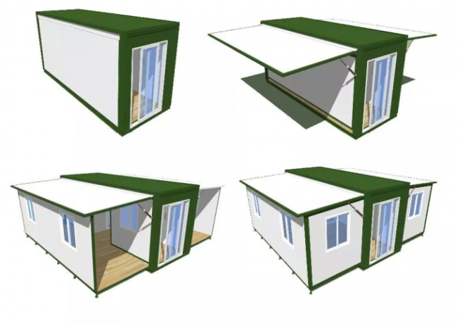 Grande foldable prefab house step