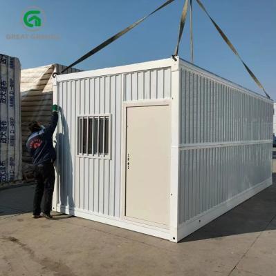 China Corrugated Wall Prefab Folding Container House Thermal Insulation Rock Wool Site Dormitory for sale