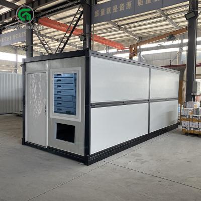 China Casa de contenedores plegable prefabricada personalizada marco negro acristalamiento doble extendido en venta