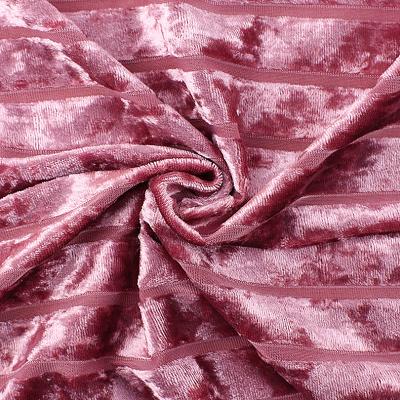 中国 Stripe Diamond Korean Velvet Fabric Stripe For Ladies Dress 240 GSM 販売のため