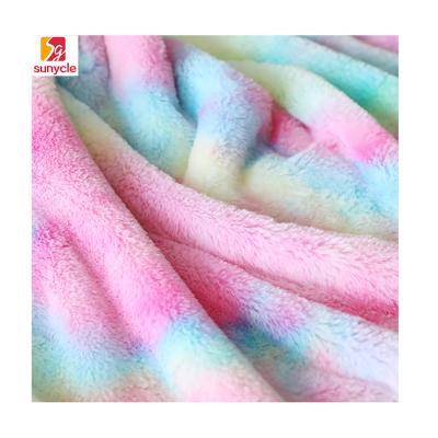 China Antistatic Faux Fluffy Fur Fabric 288F With High Abrasion Resistance for sale