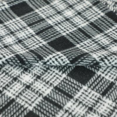 China 100% Polyester Cationic Micro Fleece Fabric Plaid Printed Polar For Sofa Pillowslip Blankets for sale