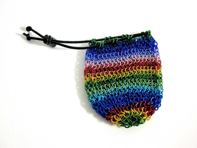 Factory Custom Stainless Steel Chainmail Dice Bag, Chainmail Dice Bag Made of Stainless Steel, Chain maille dice bag