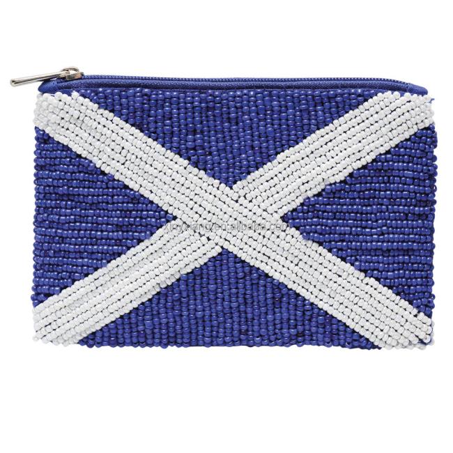 Factory custom beaded flag coin purse, vintage beaded small purses, Women's International Country Flag Beaded Coin Purse