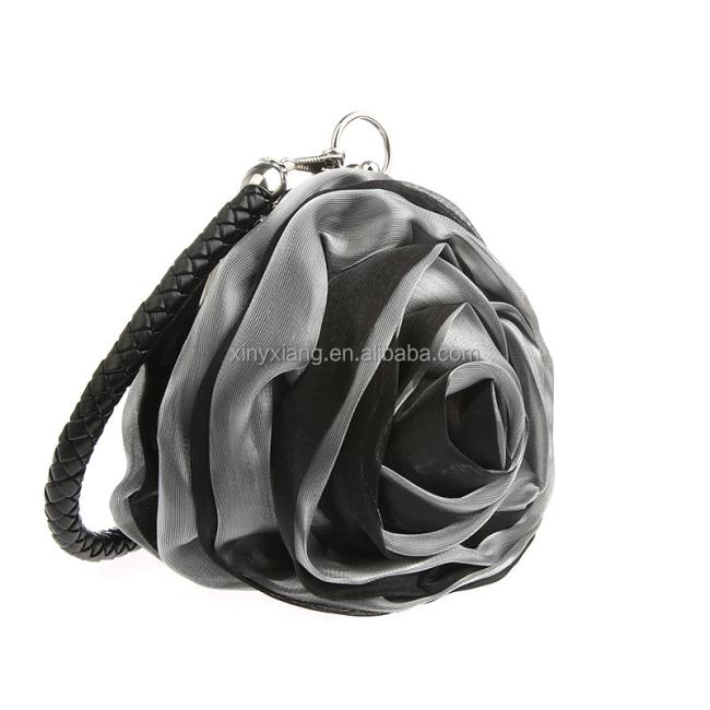 Factory Wholesale Small Flower Shaped Wristlet Wedding Evening Flower Girl Clutch Purse, Floral Evening Bags
