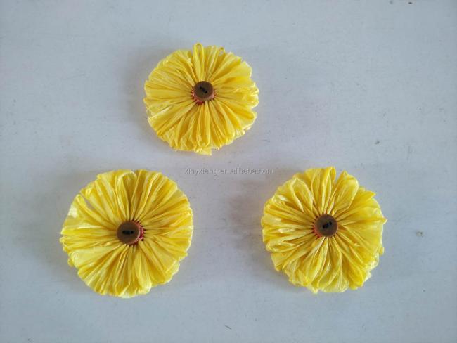 Factory custom Handmade Raffia Flowers | Artificial Flowers | Fake flower, Raffia woven Patches, hand crocheted riffia flower