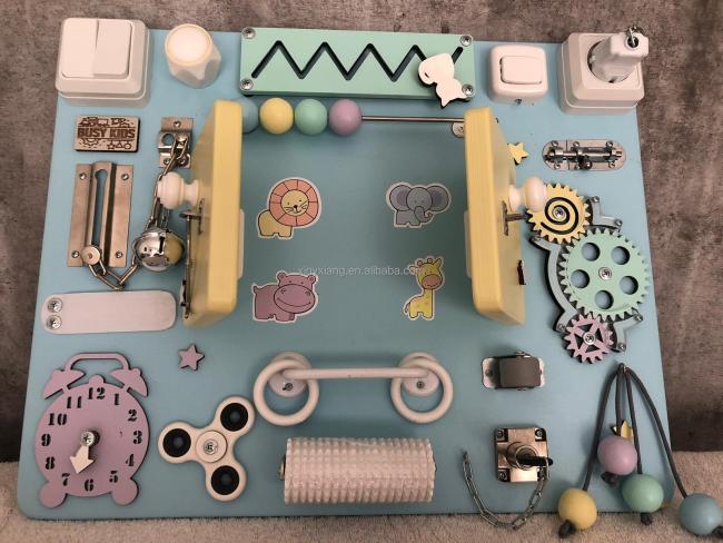 Factory Wholesale&Custom Learning Montessori Activity Board, Toddler Travel Busy Board, Wooden Sensory Boards Toys