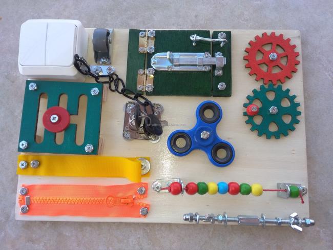 Factory custom Montessori Wooden sensory Activity Board, child educational toys, Busy Boards Ideas for Toddlers