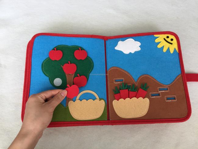 Factory custom Non Woven Fabric Educational Cloth Book Diy Soft Books for Early Cognitive, My Quiet Book, Activity Busy Book