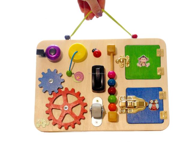 Factory Wholesale&Custom Learning Montessori Activity Board, Toddler Travel Busy Board, Wooden Sensory Boards Toys