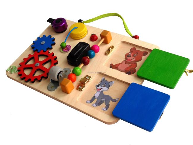 Factory Wholesale&Custom Learning Montessori Activity Board, Toddler Travel Busy Board, Wooden Sensory Boards Toys
