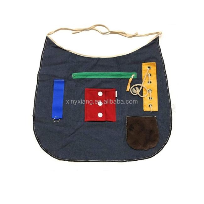Factory Custom Activity Apron for Sensory Stimulation, Child Toddler Fidget Apron, Tactile Quilt Farm Aprons