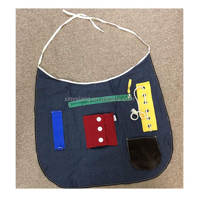 Factory Custom Activity Apron for Sensory Stimulation, Child Toddler Fidget Apron, Tactile Quilt Farm Aprons
