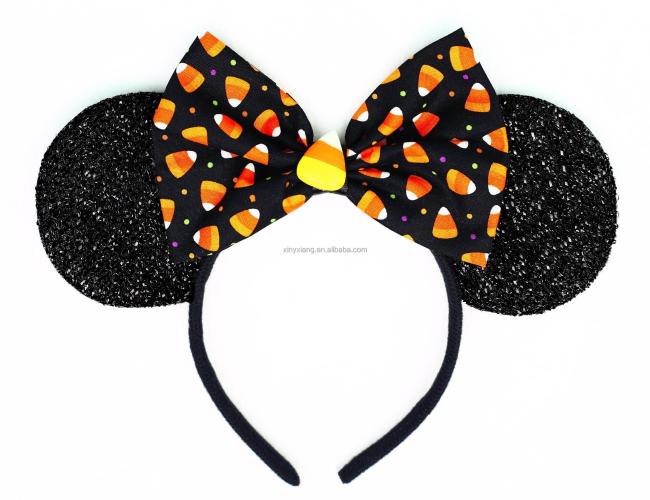 Factory custom Mickey Ears Headbands Sequin Hair Band Accessories for Women Girls Cosplay Party, Sequin Mouse Ears Headband