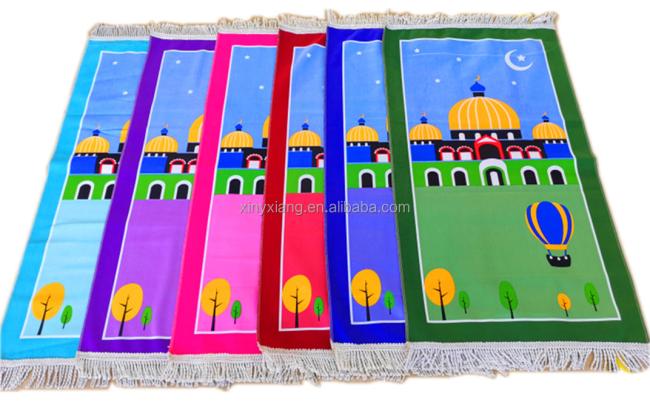 Factory Wholesale Prayer Rug For Children (Small), Kids Prayer Mats-Cartoon Style, Jacquard Kids Prayer Rug Mat for Children