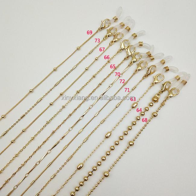 Factory Wholesale Metal Eyeglasses Chain Neck Cord Lanyard Reading Glasses Strap for Women, Metal Anti-slip Chains head Lanyards