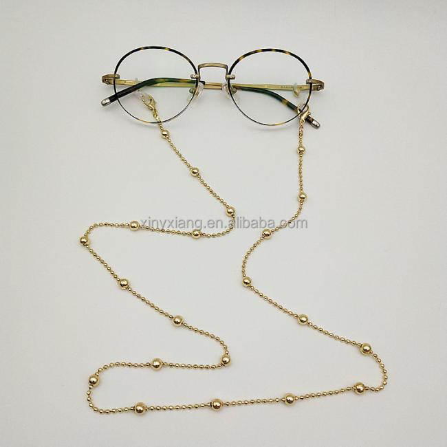 Factory Wholesale Metal Eyeglasses Chain Neck Cord Lanyard Reading Glasses Strap for Women, Metal Anti-slip Chains head Lanyards