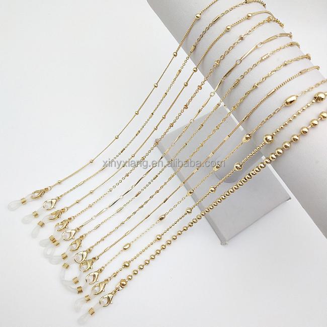 Factory Wholesale Metal Eyeglasses Chain Neck Cord Lanyard Reading Glasses Strap for Women, Metal Anti-slip Chains head Lanyards