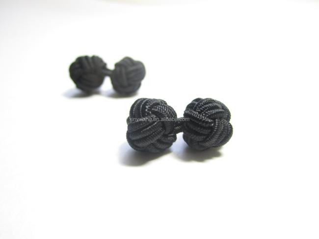 Factory wholesale Mens Knot Cufflinks Polyester Plain Formal Wedding Accessory, Men's Silk Knot Cufflink