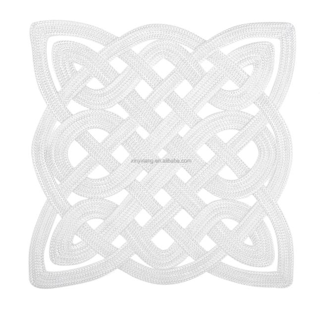 Factory wholesale&custom Passementerie Placemats, Handmade woven placemat, Chinese knot rope weaving flower table mat