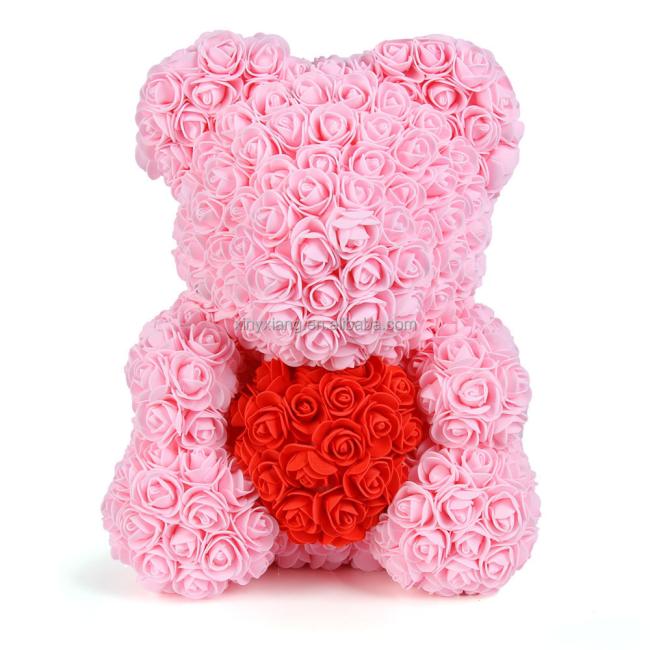 Factory Wholesale 70cm ARTIFICIAL FLOWERS ROSE BEAR PLASTIC FOAM ROSE TEDDY BEAR VALENTINES DAY GIFT BIRTHDAY PARTY DECORATIONS
