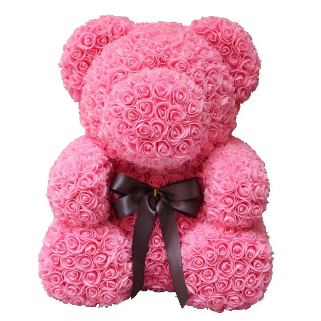 Factory Wholesale 70cm ARTIFICIAL FLOWERS ROSE BEAR PLASTIC FOAM ROSE TEDDY BEAR VALENTINES DAY GIFT BIRTHDAY PARTY DECORATIONS