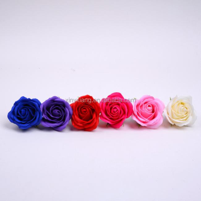 Factory Wholesale Pretty Soap Rose Head Romantic Wedding Valentine's Day Gift Decoration Family Banquet Clip Artificial Flower