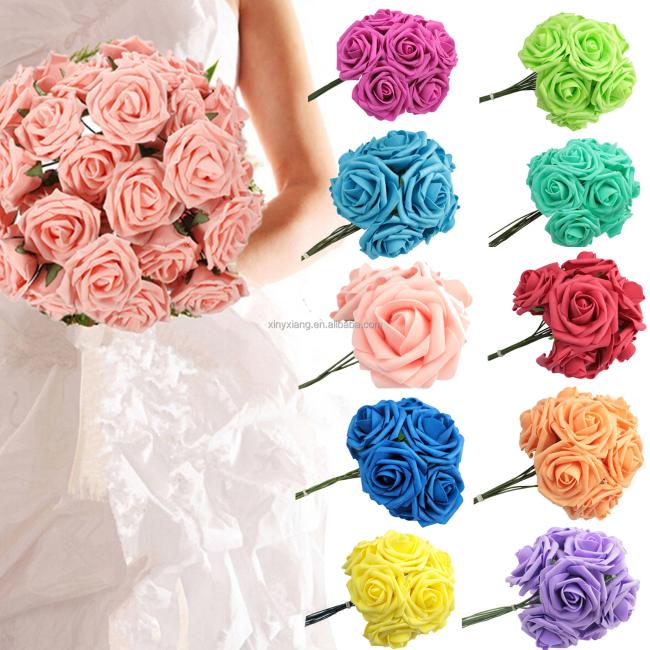 ctory Wholesale Artificial Rose Flowers Wedding Bride Bouquet PE Foam DIY Home Hotel Decoration Rose Flowers