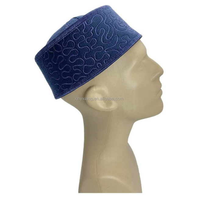 Factory Custom Mens Islamic Prayer Cap/Travel Style Foldable Prayer Hat/Muslim Men Kufi Mosque Head Wear/Kofi
