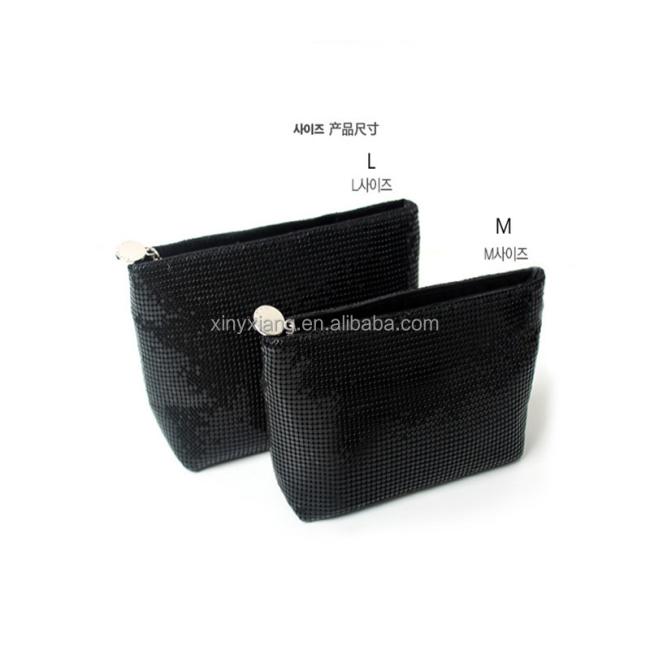 Factory custom Metal Aluminum Mesh Clutch Cosmetic Bag, Aluminum Metal Mesh Evening Bag Purse Clutch Handbag