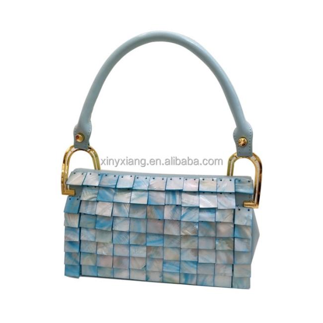 Factory Wholesale PU clutch bag decor with seashell, ladies retro armpit square bag armpit handbag handbags