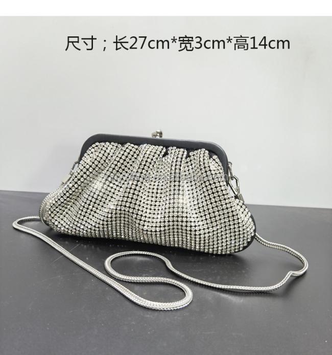 Factory Wholesale Elegant Rhinestone Evening Bag, Rhinestone-Embellished Handbag, Crystal Clutch Evening Bags