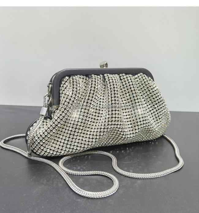 Factory Wholesale Elegant Rhinestone Evening Bag, Rhinestone-Embellished Handbag, Crystal Clutch Evening Bags