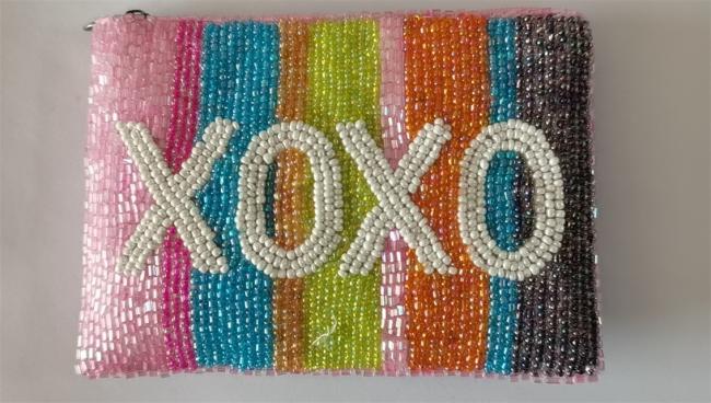Factory custom Gold Hand Beaded Crazy Cute Cat Face Pouch, Women's Beaded Kitty Cat Coin Purse Double Sides Zip Closure