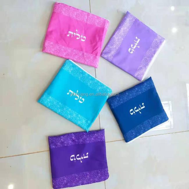 Factory Custom 3D Crystal crown canopy tefillin bag, Embroidered Velvet Tallit Bag, Faux leather tallit bag Judaica