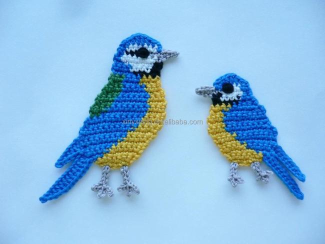 Factory Wholesale handmade crochet elephant applique/embellishment, knitted sew on patches, animal appliques