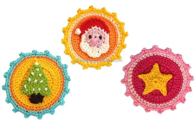 Factory Wholesale handmade crochet elephant applique/embellishment, knitted sew on patches, animal appliques