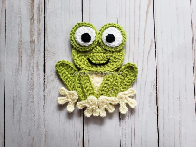 Factory Wholesale handmade crochet elephant applique/embellishment, knitted sew on patches, animal appliques